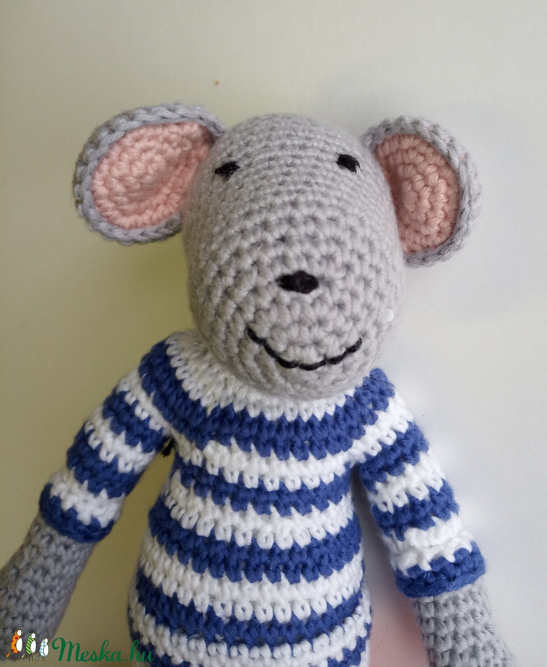 Rumini, a horgolt hajósinas kisegér - játék & sport - plüssállat & játékfigura - egér - Meska.hu