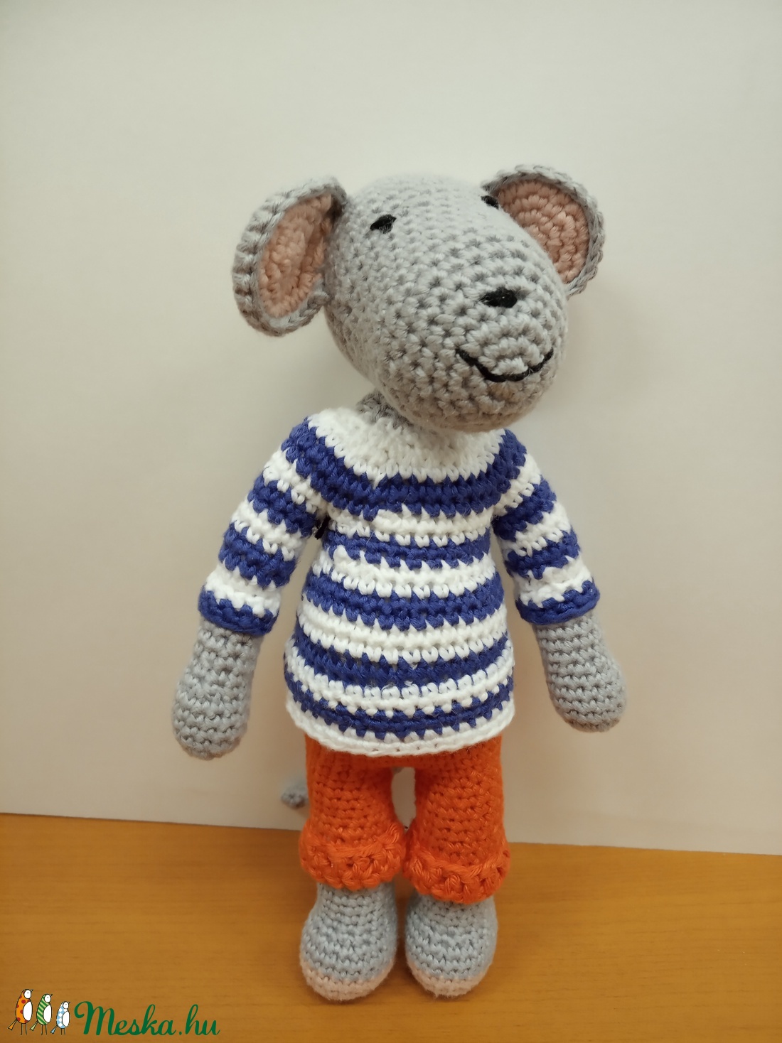 Rumini, a horgolt hajósinas kisegér - játék & sport - plüssállat & játékfigura - egér - Meska.hu