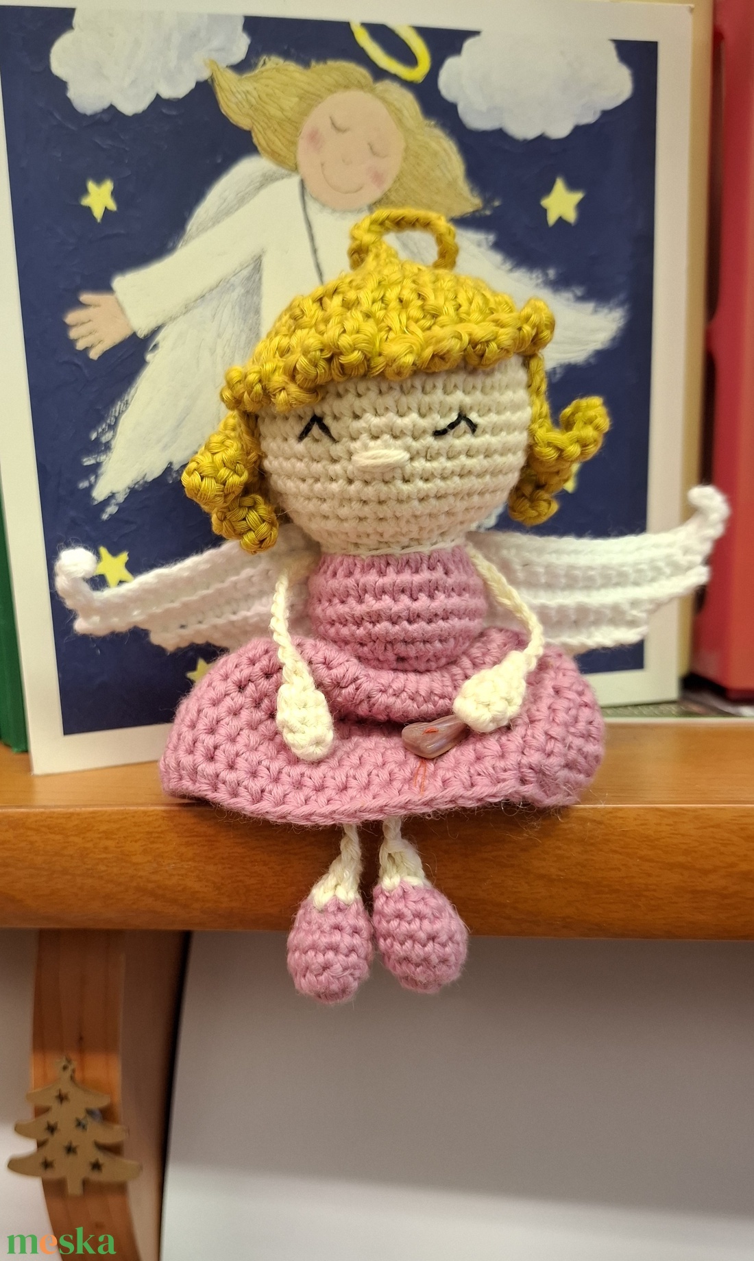 Horgolt karácsonyi angyal  - karácsony - karácsonyi lakásdekoráció - karácsonyfadíszek - Meska.hu