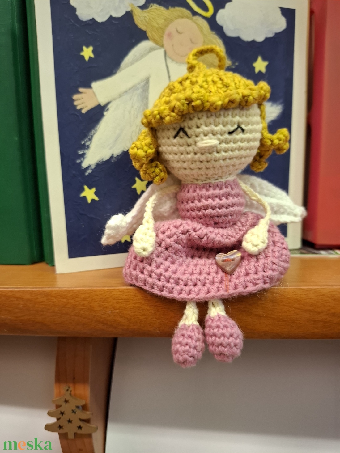 Horgolt karácsonyi angyal  - karácsony - karácsonyi lakásdekoráció - karácsonyfadíszek - Meska.hu