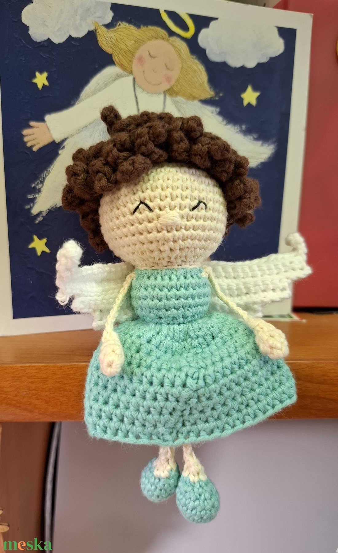 Horgolt karácsonyi angyal  - karácsony - karácsonyi lakásdekoráció - karácsonyfadíszek - Meska.hu