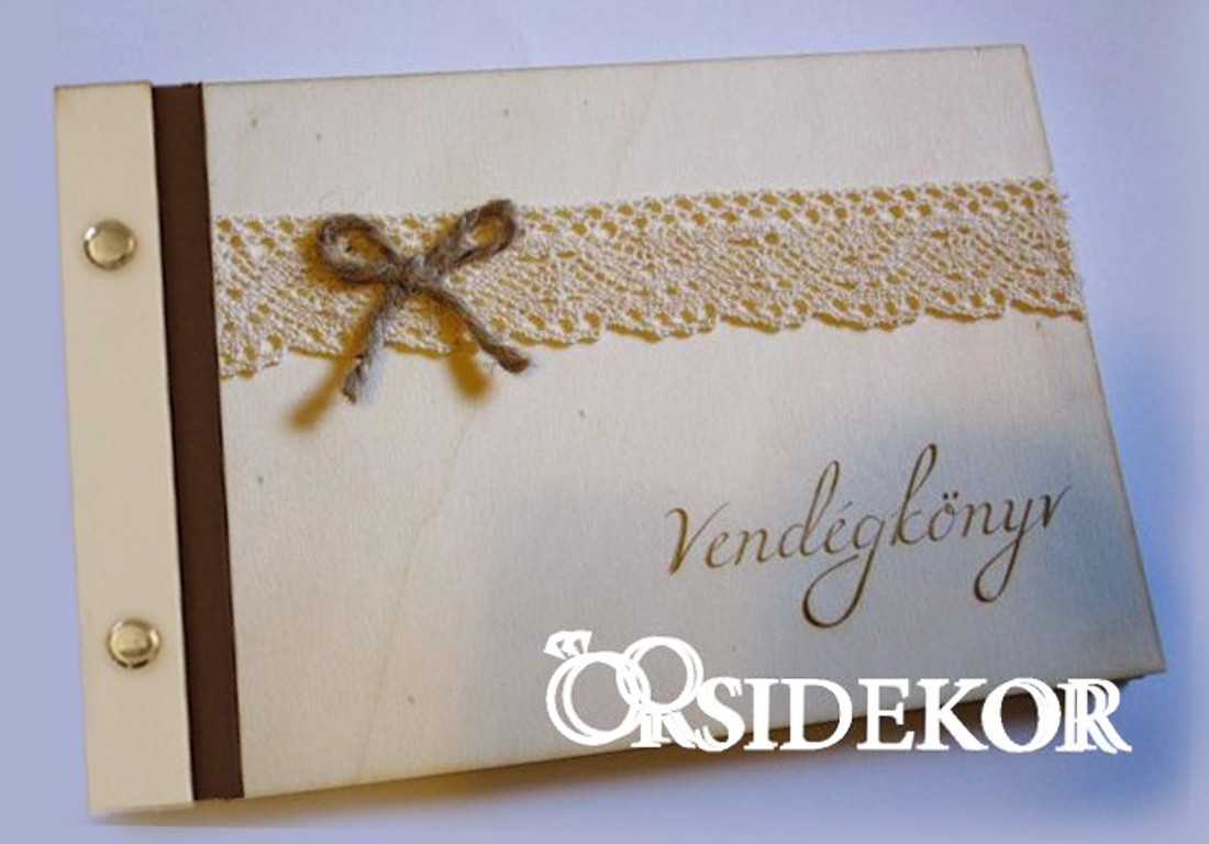 Esküvői vendégkönyv, fa borítású - esküvő - emlék & ajándék - vendégkönyv - Meska.hu