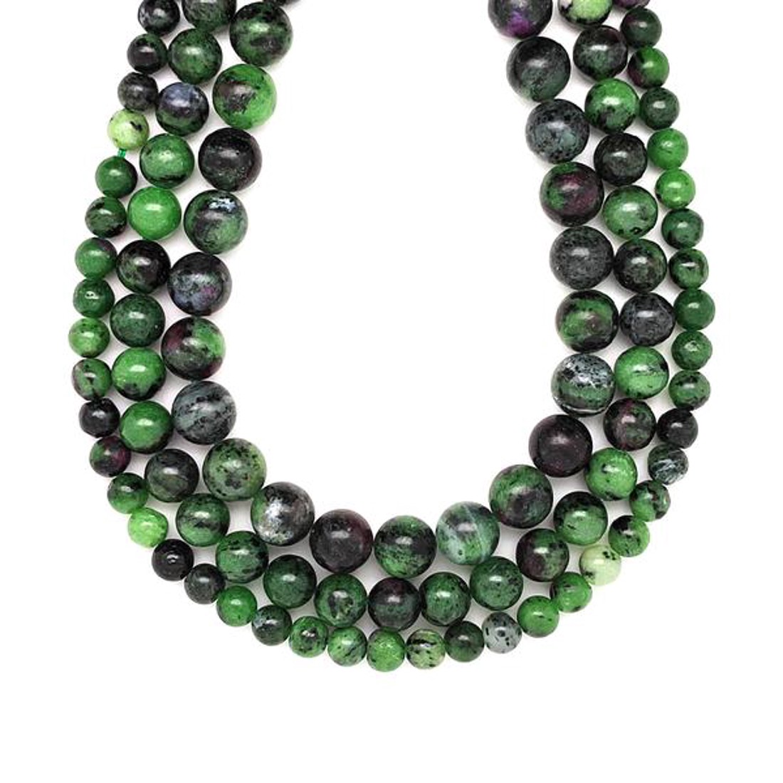 Rubin zoizit golyó A 8-9mm  ékszerkészítő alapanyag (füzér) - kellékek & szerszámok - ásvány alapanyag - ásványfüzér - Meska.hu