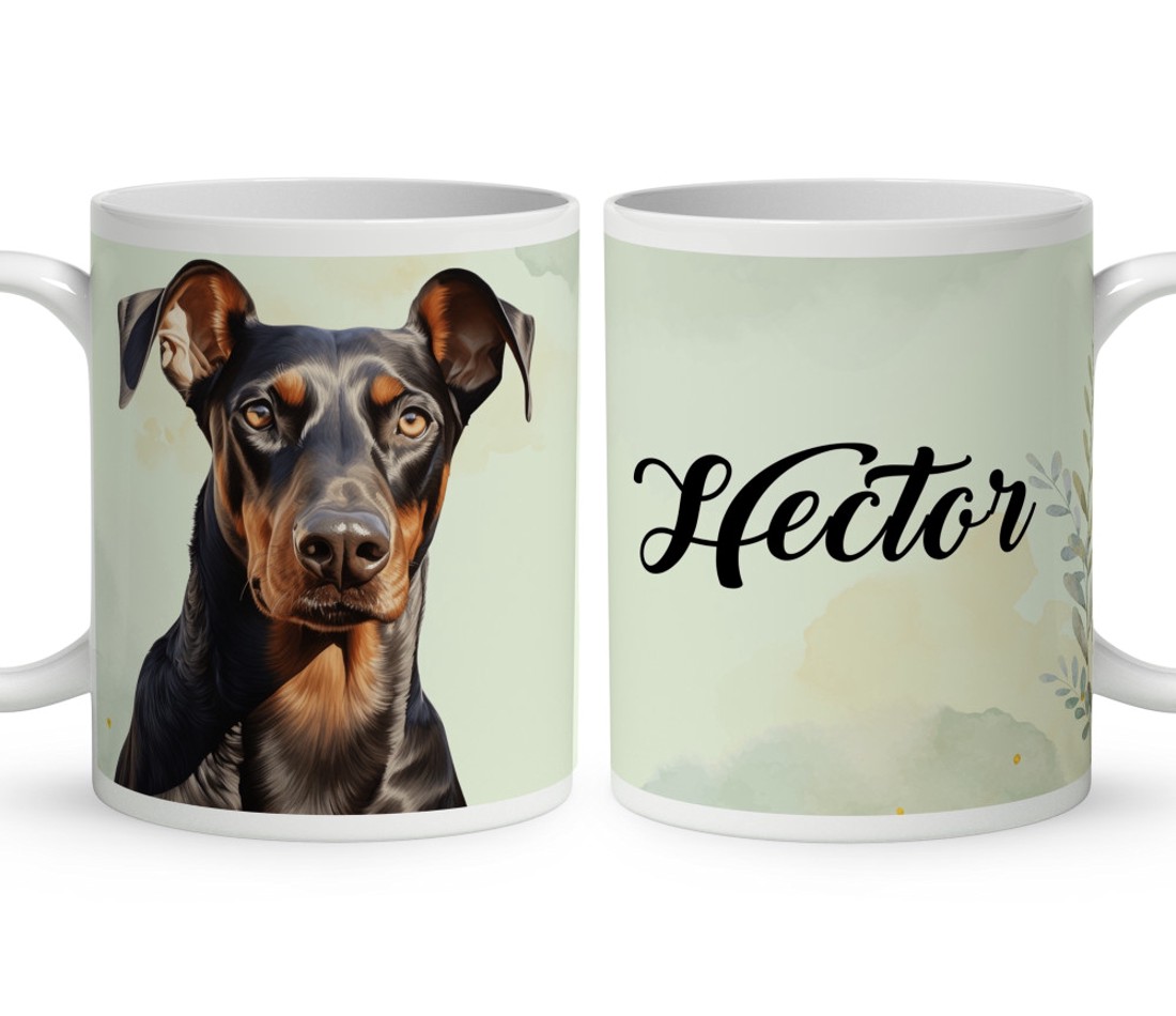 Névvel kérhető - Dobermann portré mintás bögre - otthon & életmód - konyhafelszerelés, tálalás - tálalás - bögre & csésze - Meska.hu