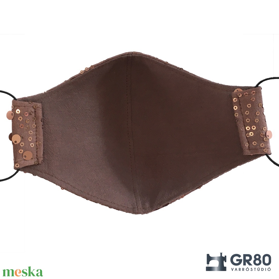 Flitteres, női maszk 3 és 4 rétegű változatban. Különleges és elegáns! Csillogó, bronz szájmaszk - ruha & divat - maszk, arcmaszk - női - Meska.hu