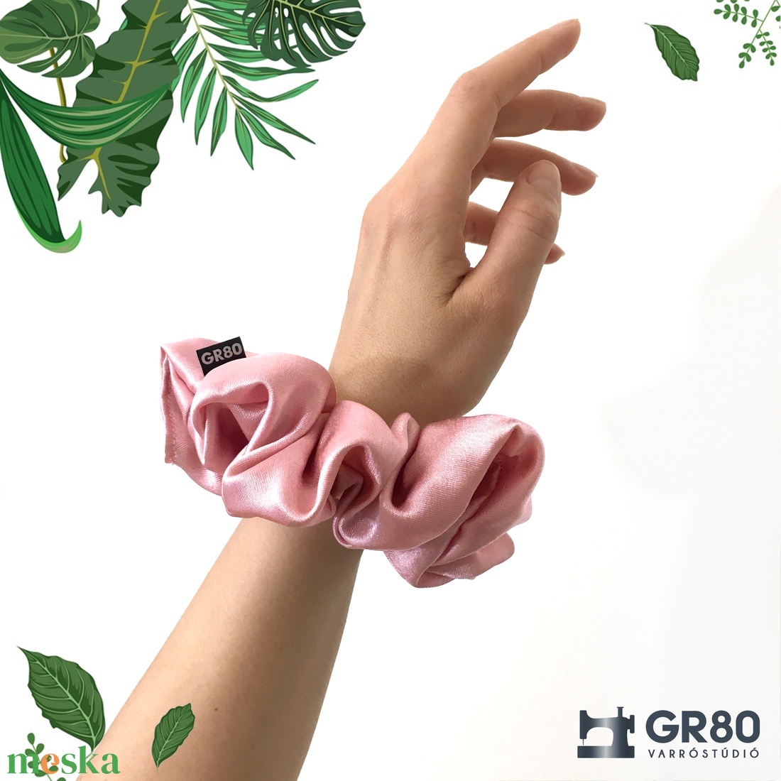 Mályva szett: női maszk + hajgumi, minőségi szatén selyemből. Szűrőbetétes maszk, 12 cm átmérőjű scrunchie - ruha & divat - maszk, arcmaszk - női - Meska.hu