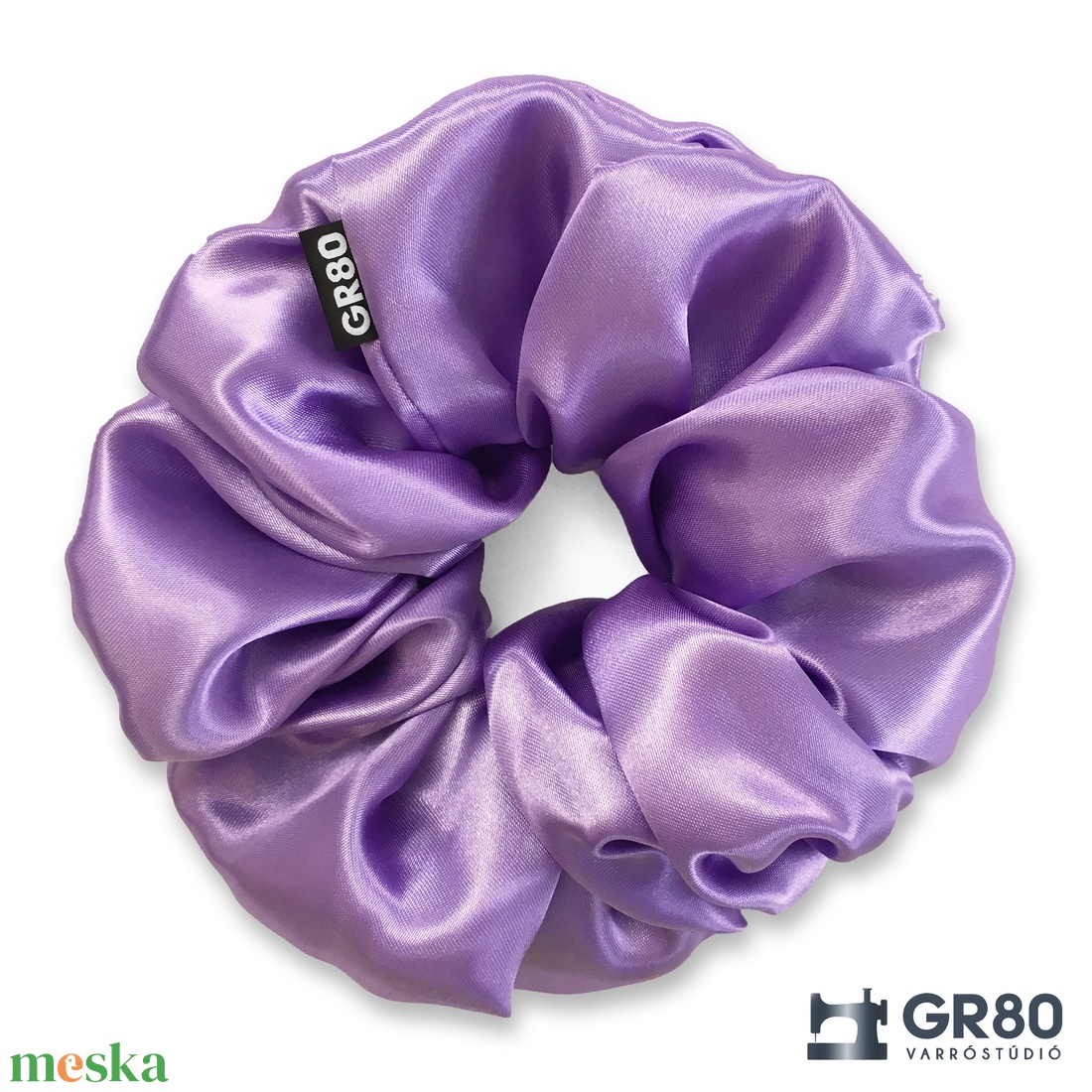 ÓRIÁS, Milka-lila szaténselyem hajgumi scrunchie - ruha & divat - hajdísz & hajcsat - hajgumi - Meska.hu