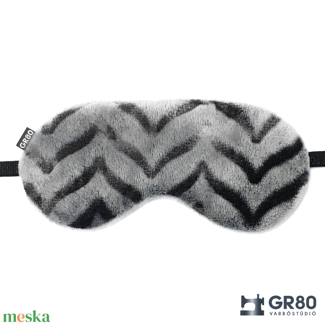 Wellsoft szemmaszk, jacquard sormintás, szürke színű - Szemtakaró a nyugodt alváshoz - szépségápolás - arcápolás - alvómaszk, szemmaszk - Meska.hu
