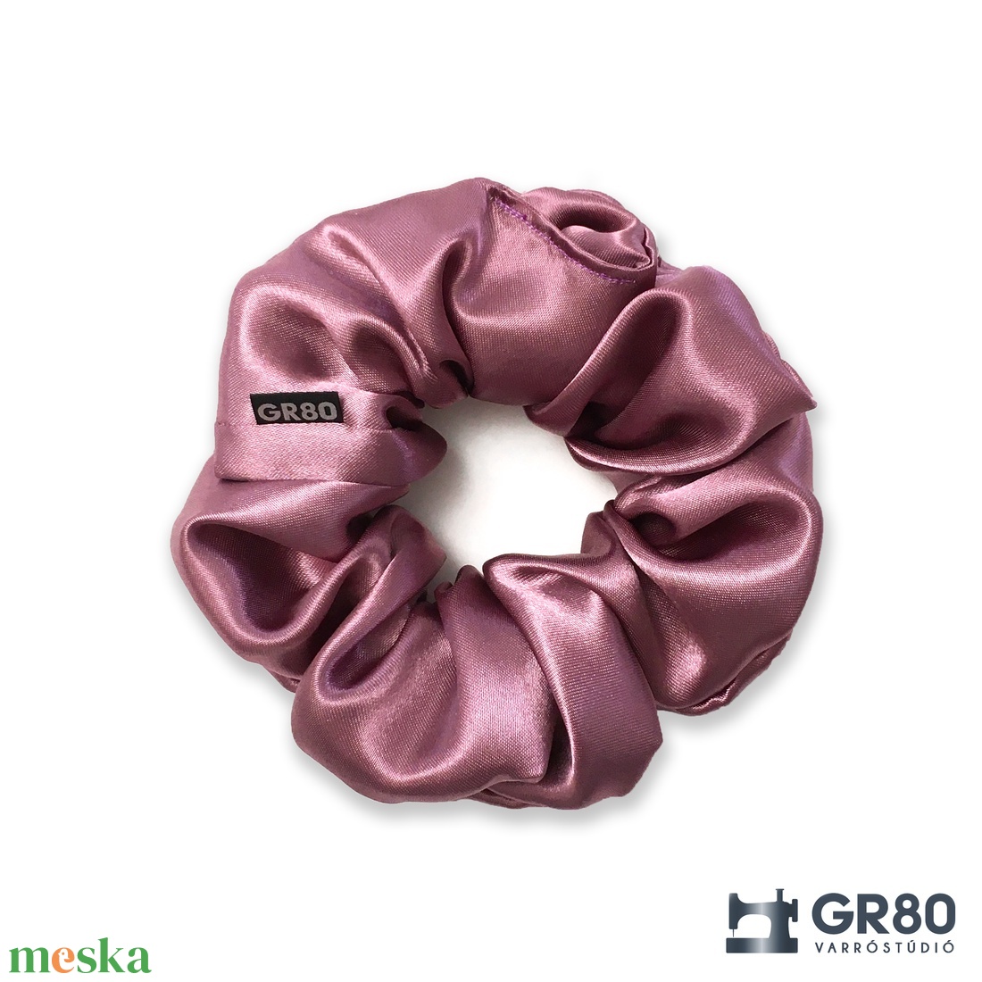 Mályva szaténselyem hajgumi scrunchie - ruha & divat - hajdísz & hajcsat - hajgumi - Meska.hu