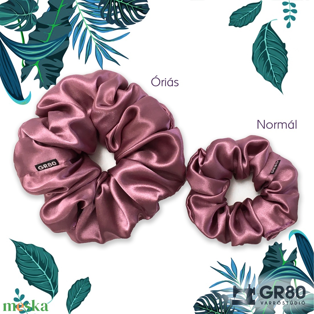 Mályva szaténselyem hajgumi scrunchie - ruha & divat - hajdísz & hajcsat - hajgumi - Meska.hu
