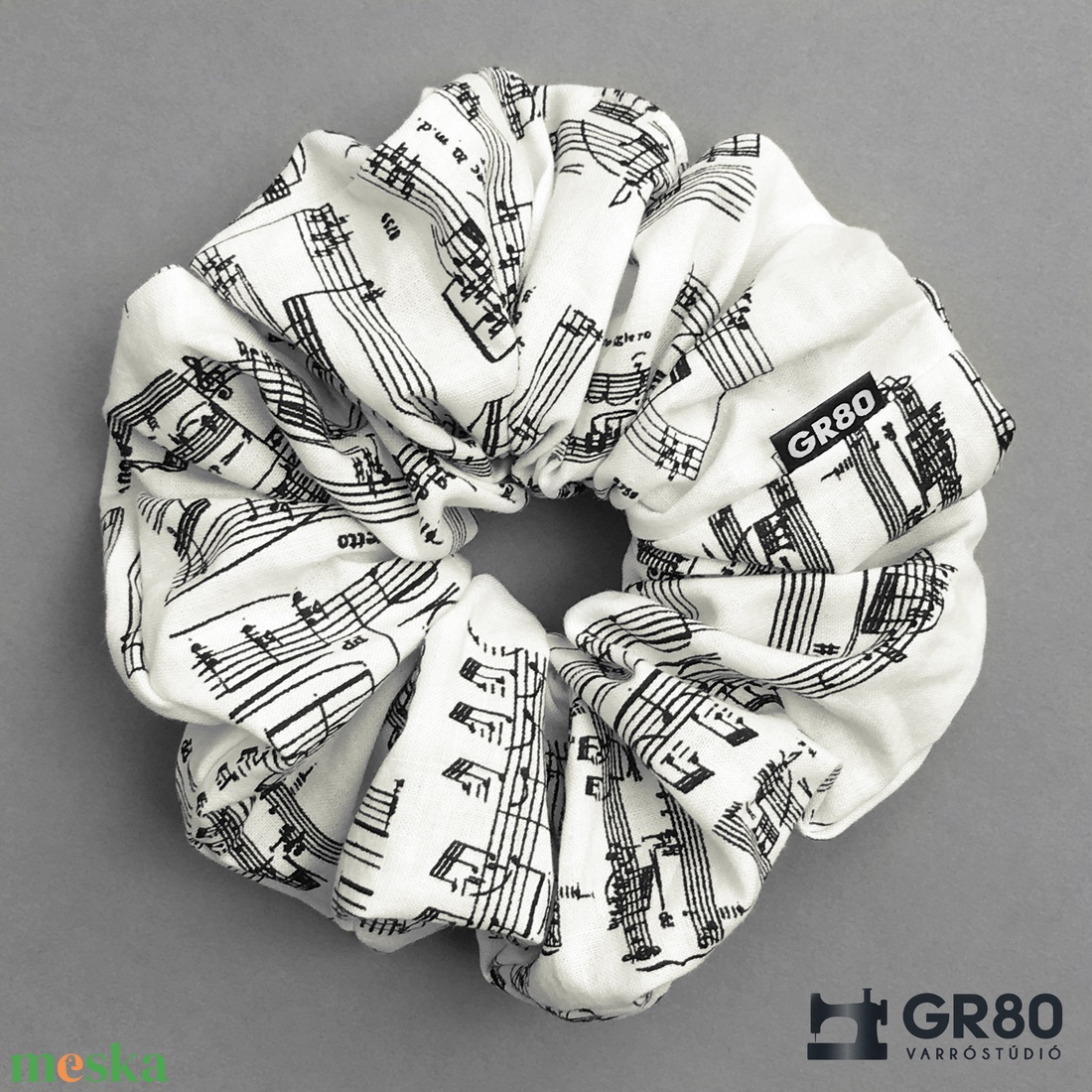 Kotta mintás 100% pamut hajgumi. Textil scrunchie. Normál és óriás méretben - ruha & divat - hajdísz & hajcsat - hajgumi - Meska.hu