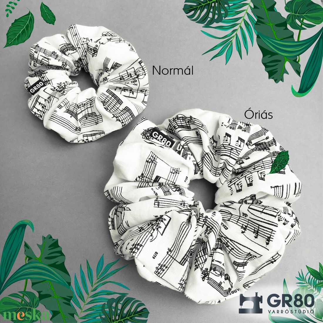 Kotta mintás 100% pamut hajgumi. Textil scrunchie. Normál és óriás méretben - ruha & divat - hajdísz & hajcsat - hajgumi - Meska.hu