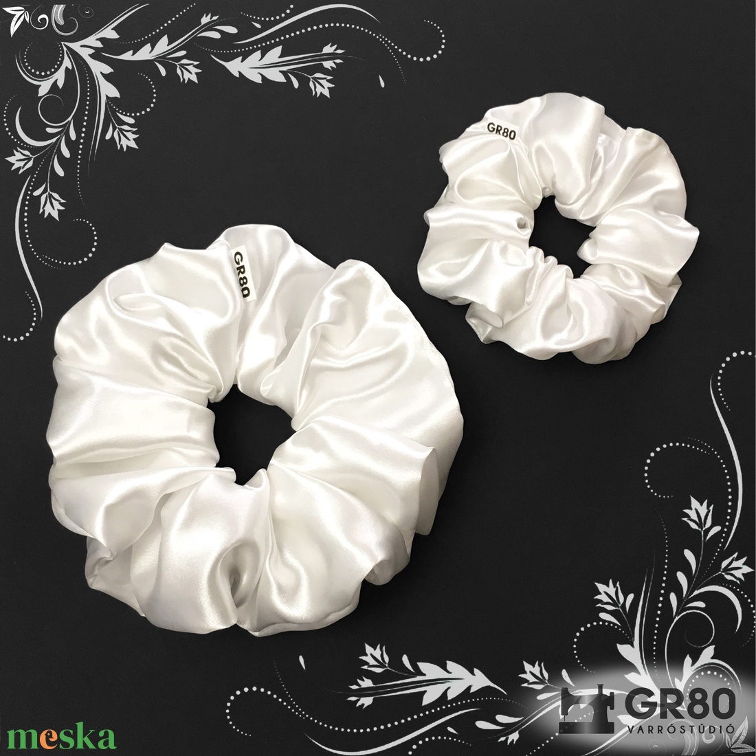 Gyöngyházfehér szaténselyem hajgumi scrunchie - ruha & divat - hajdísz & hajcsat - hajgumi - Meska.hu Gyöngyházfehér szaténselyem hajgumi scrunchie - ruha & divat - hajdísz & hajcsat - hajgumi - Meska.hu