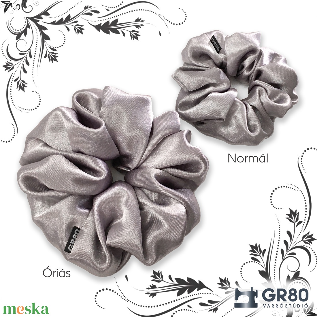 Ezüst selyem hajgumi (scrunchie) kiváló minőségű szaténból. Normál vagy óriás XXL méretben választható - ruha & divat - hajdísz & hajcsat - hajgumi - Meska.hu Ezüst selyem hajgumi (scrunchie) kiváló minőségű szaténból. Normál vagy óriás XXL méretben választható - ruha & divat - hajdísz & hajcsat - hajgumi - Meska.hu