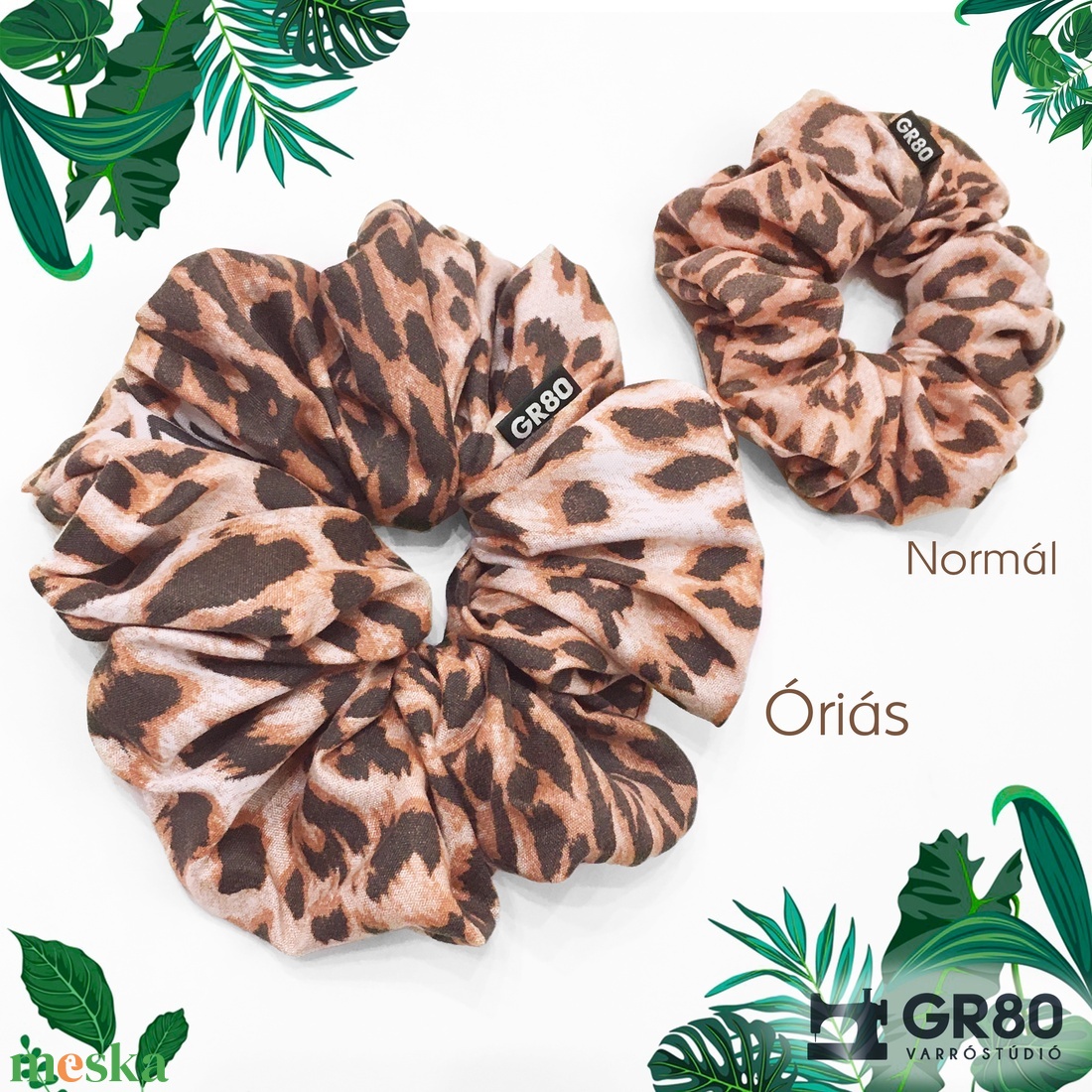 Párduc mintás hajgumi, scrunchie. Puha microfiber - ruha & divat - hajdísz & hajcsat - hajgumi - Meska.hu