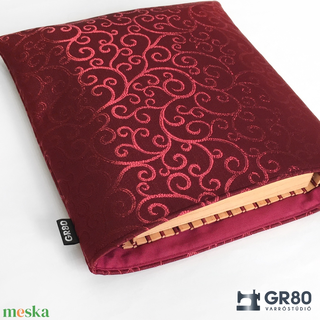Könyvtok, tablet tartó. Univerzális. BORDÓ inda - könyv & zene - könyvtok - Meska.hu