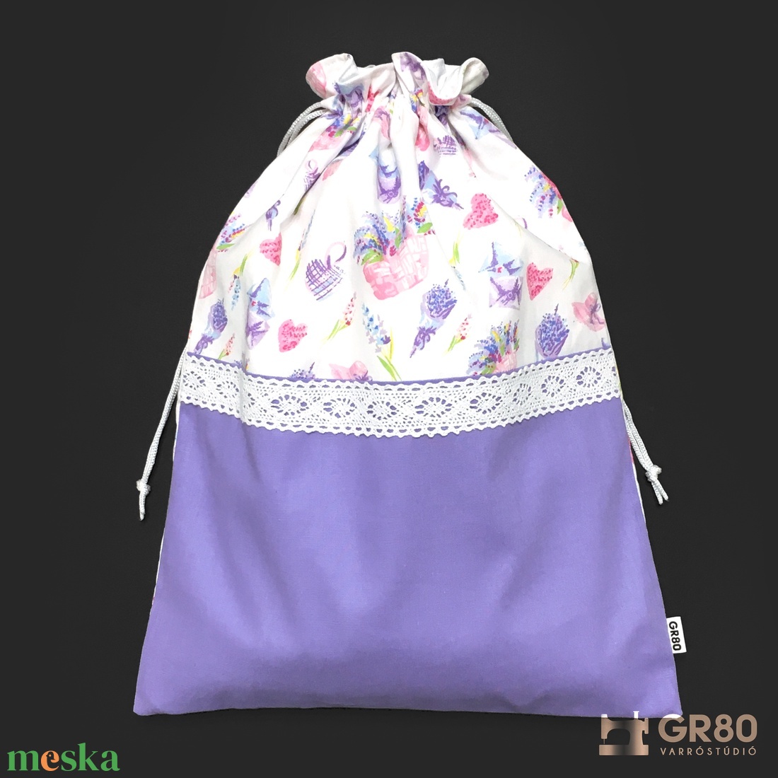 Nagy kenyeres zsák PUL béléssel - Levendula / lila - táska & tok - bevásárlás & shopper táska - kenyeres zsák - Meska.hu