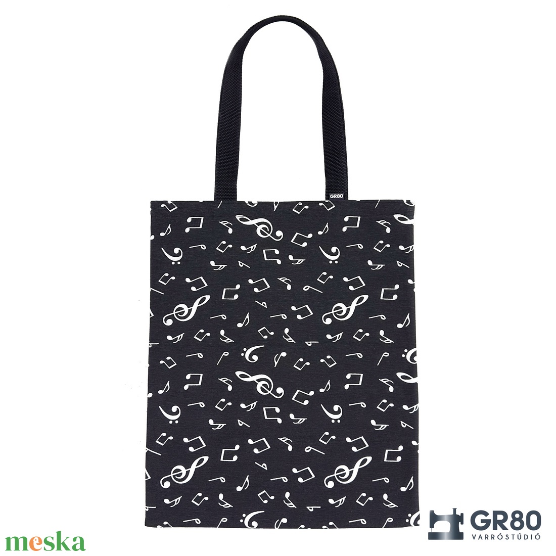 HANGJEGY mintás erős tote bag, zenés vászontáska - táska & tok - bevásárlás & shopper táska - shopper, textiltáska, szatyor - Meska.hu