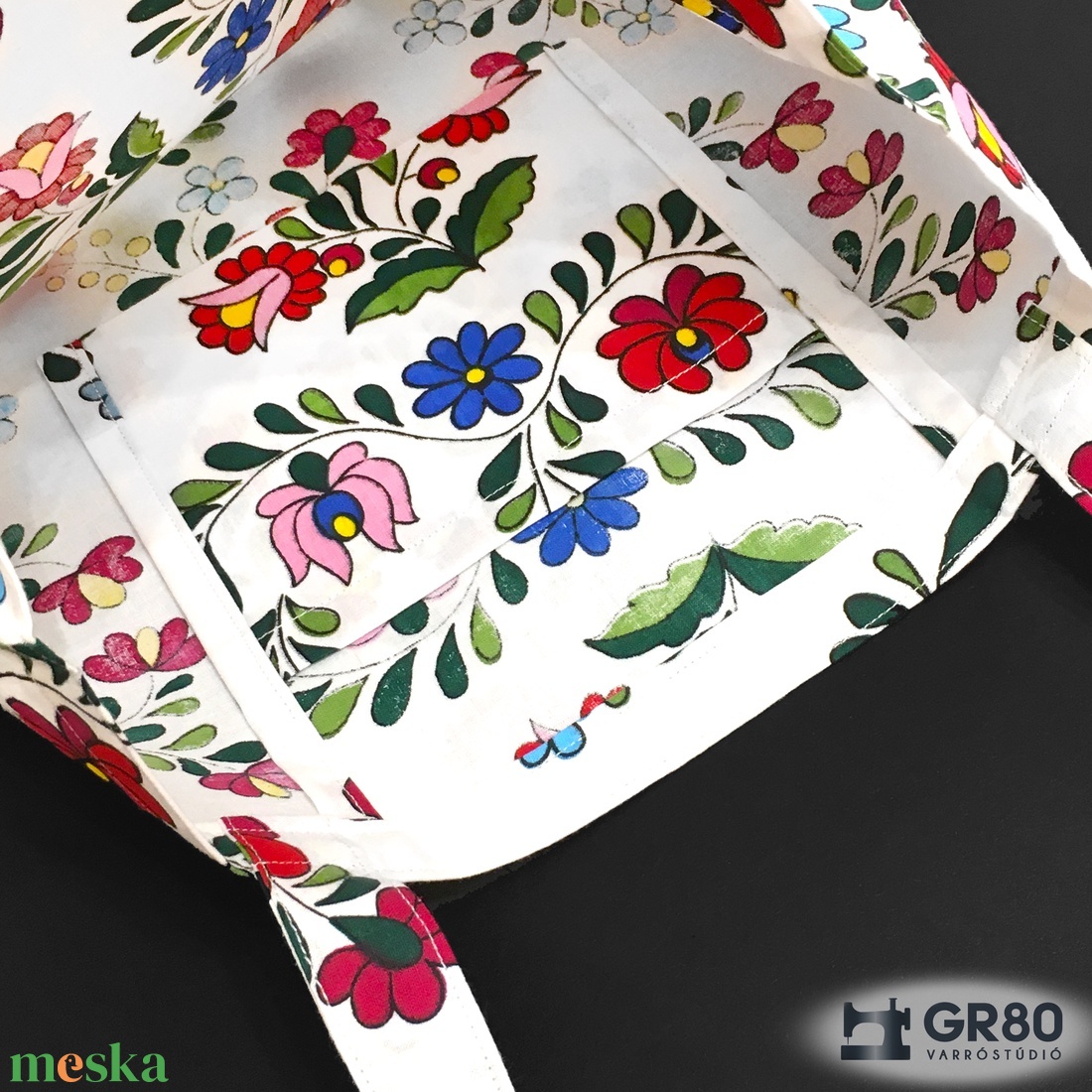 Kalocsai mintás vászontáska, pamut szatyor. FEHÉR - táska & tok - bevásárlás & shopper táska - shopper, textiltáska, szatyor - Meska.hu Kalocsai mintás vászontáska, pamut szatyor. FEHÉR - táska & tok - bevásárlás & shopper táska - shopper, textiltáska, szatyor - Meska.hu