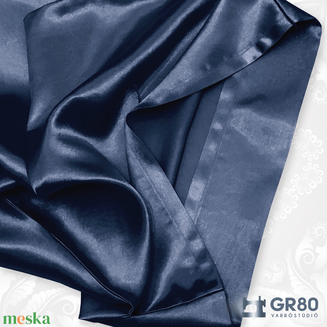 Selyem párnahuzat - SÖTÉTKÉK szatén ágyneműhuzat - otthon & életmód - lakástextil - ágynemű - Meska.hu