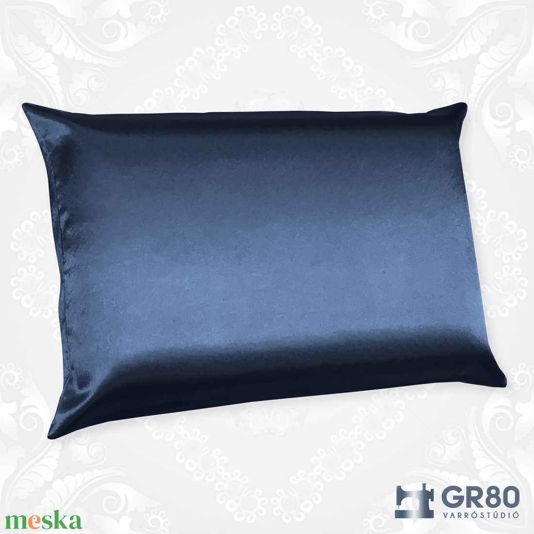 Selyem párnahuzat - SÖTÉTKÉK szatén ágyneműhuzat - otthon & életmód - lakástextil - ágynemű - Meska.hu