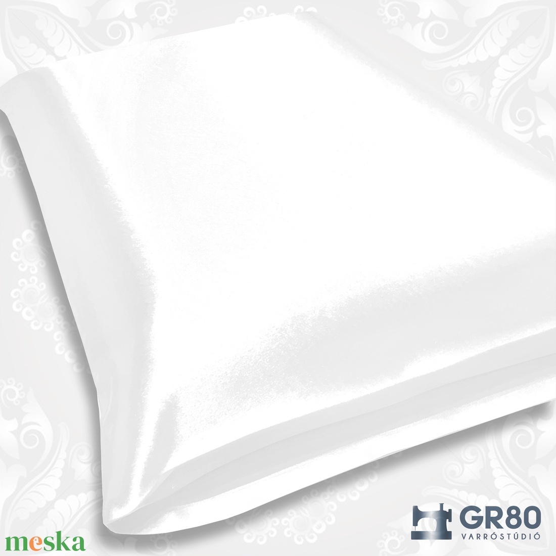Selyem párnahuzat - HÓFEHÉR szatén ágyneműhuzat - otthon & életmód - lakástextil - ágynemű - Meska.hu