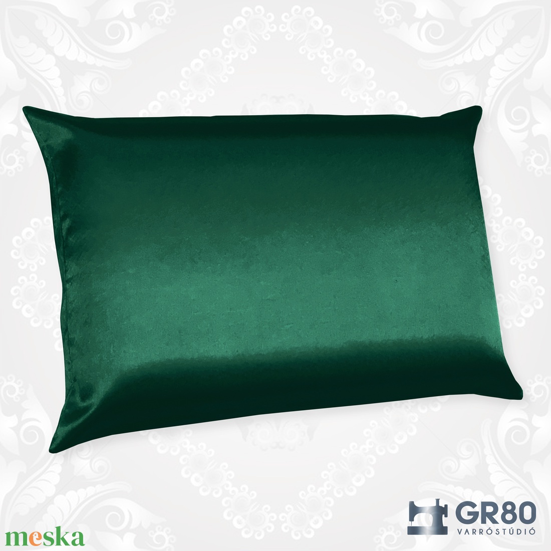 Selyem párnahuzat - SMARAGDZÖLD szatén ágynemű - otthon & életmód - lakástextil - párna & párnahuzat - Meska.hu
