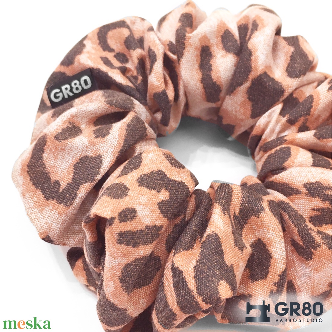 Párduc mintás hajgumi, scrunchie. Puha microfiber - ruha & divat - hajdísz & hajcsat - hajgumi - Meska.hu
