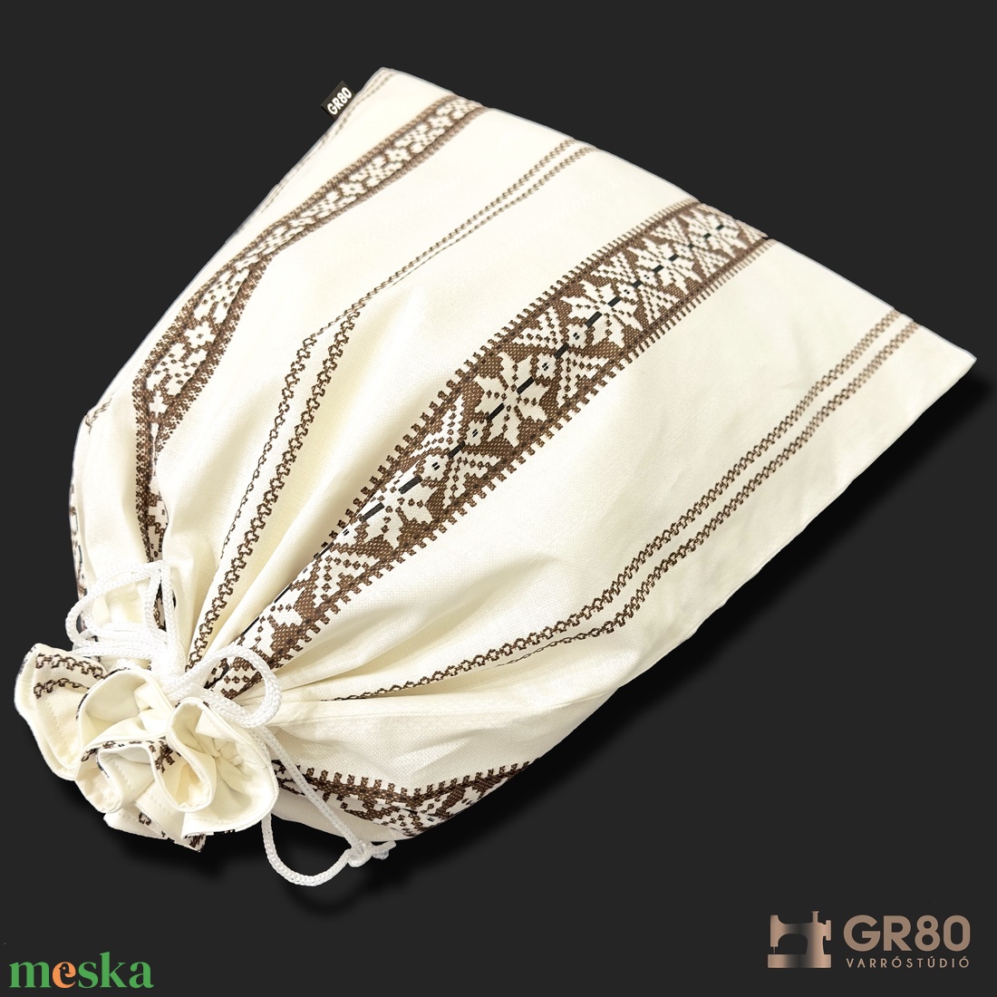 Nagy kenyeres zsák PUL béléssel - Palóc szőttes száda mintás - táska & tok - bevásárlás & shopper táska - kenyeres zsák - Meska.hu