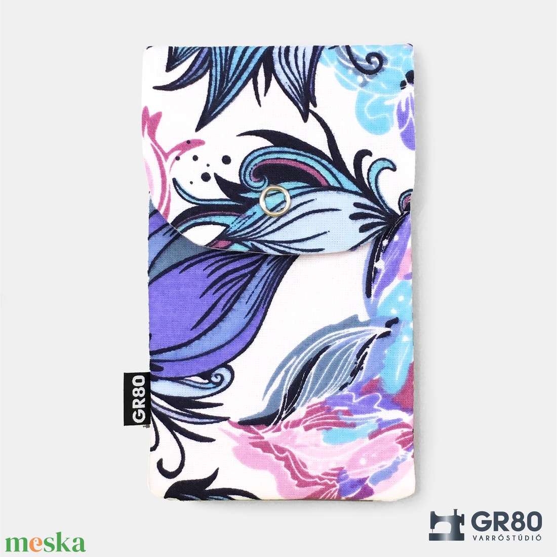 Papírzsepi tartó patent zárral. 100% pamut, türkiz - táska & tok - pénztárca & más tok - zsebkendőtartó tok - Meska.hu