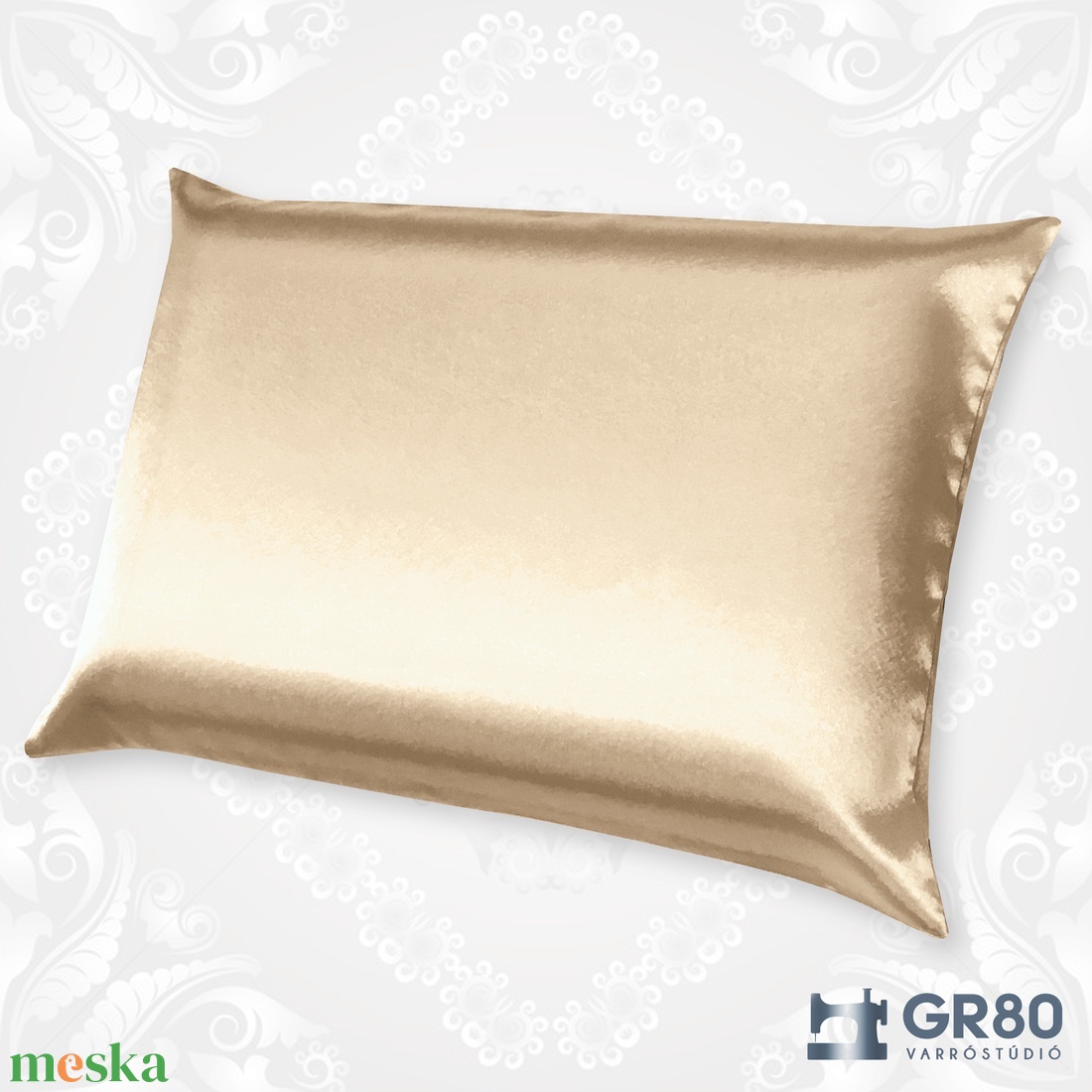 Selyem párnahuzat - ARANY szatén ágyneműhuzat - otthon & életmód - lakástextil - párna & párnahuzat - díszpárnahuzat - Meska.hu