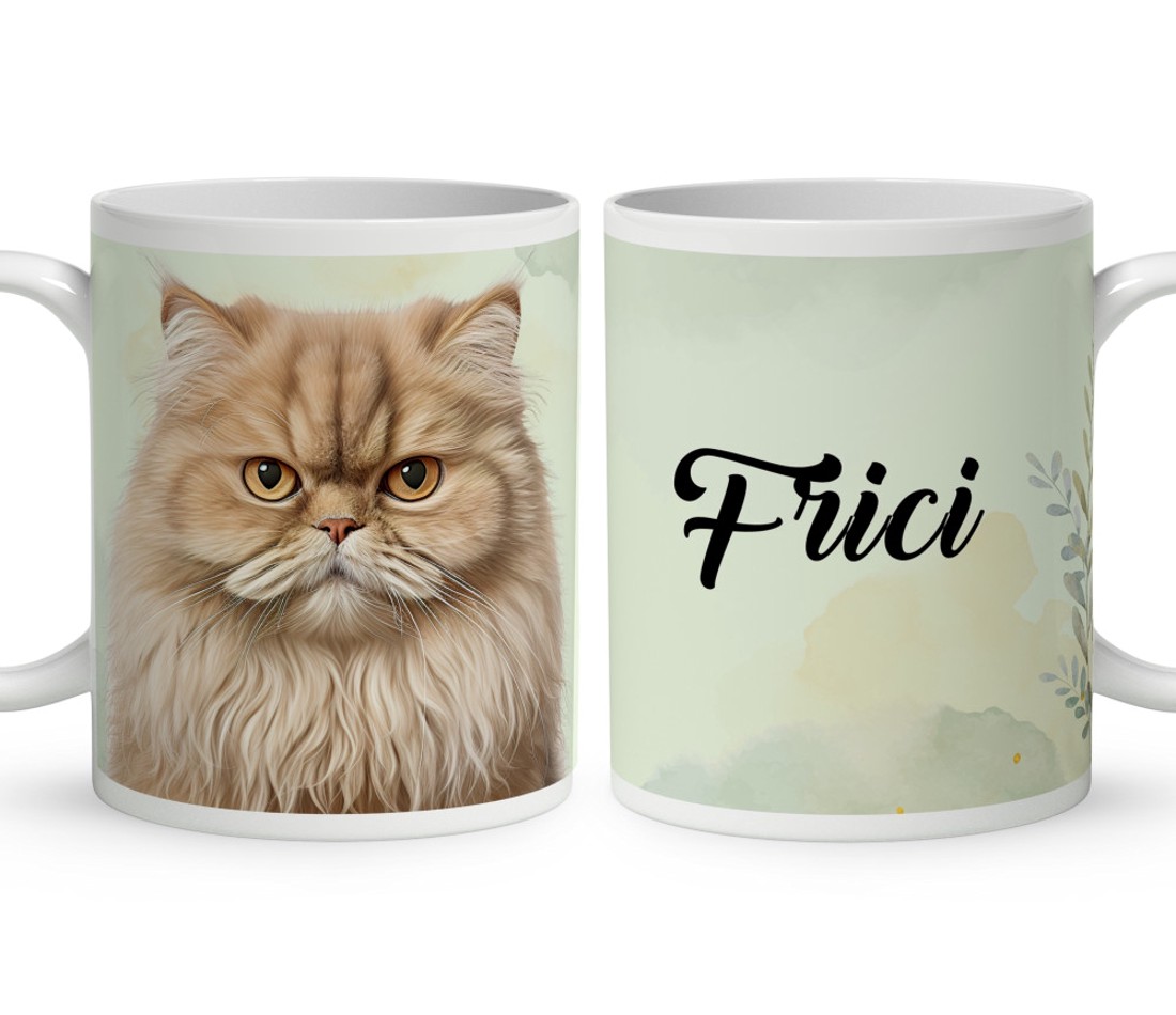 Névvel kérhető - Barna Brit hosszúszőrű macska portré mintás bögre - otthon & életmód - konyhafelszerelés, tálalás - tálalás - bögre & csésze - Meska.hu