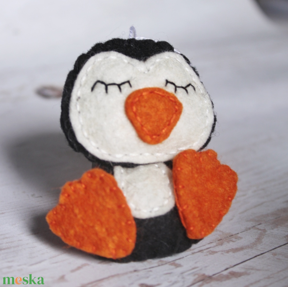 Filc pingvin dísz - karácsony - karácsonyi lakásdekoráció - karácsonyi lakásdíszek - Meska.hu