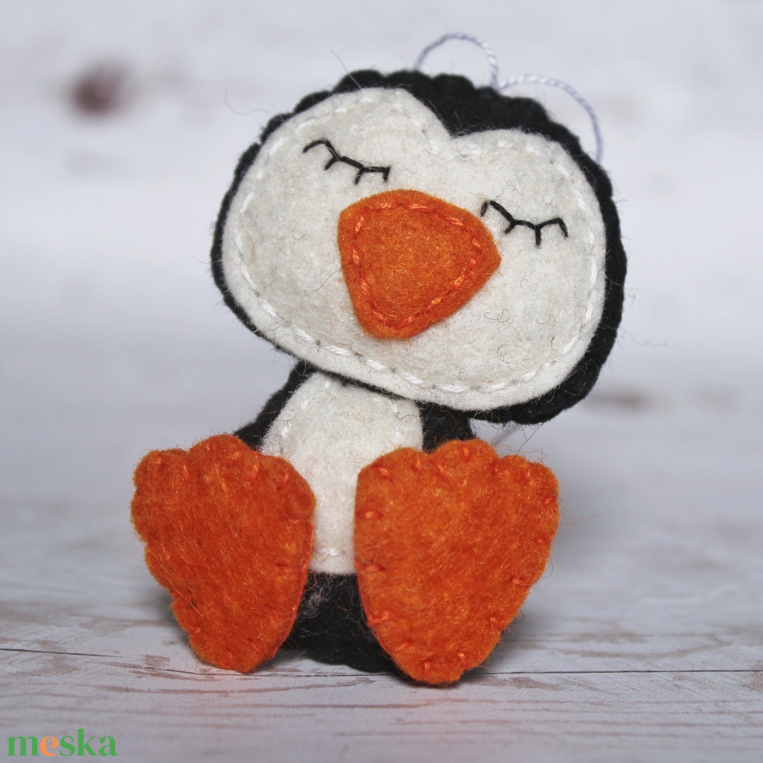 Filc pingvin dísz - karácsony - karácsonyi lakásdekoráció - karácsonyi lakásdíszek - Meska.hu