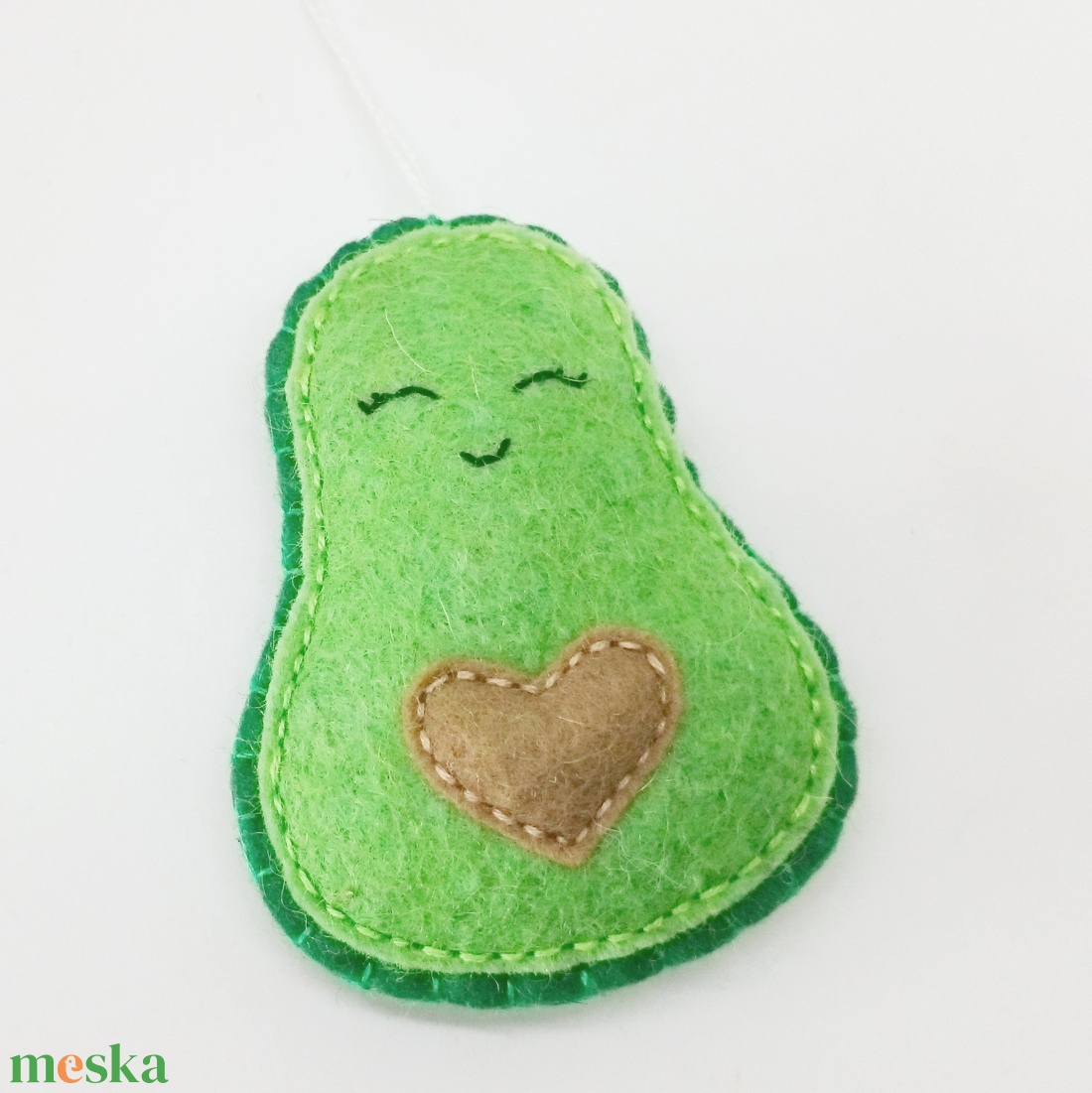 Mosolygós filc avokádó dísz � aranyos, kézzel készült dekoráció - karácsony - karácsonyi lakásdekoráció - karácsonyi lakásdíszek - Meska.hu