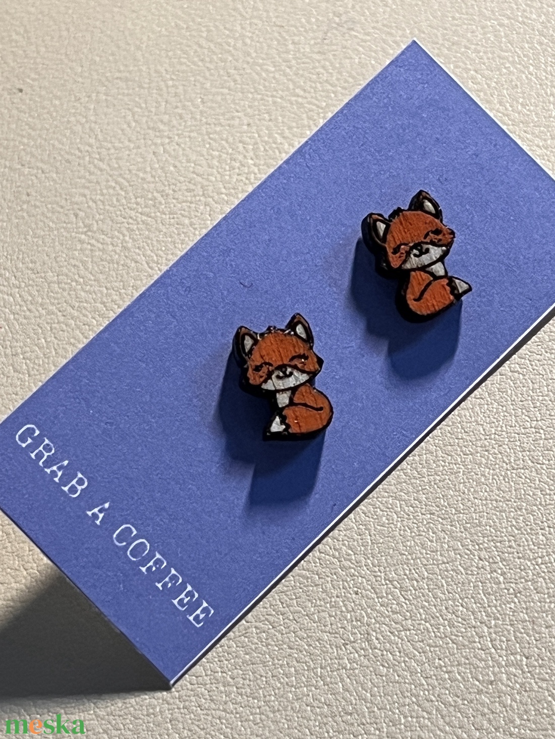 Rókás bedugós fülbevaló � vidám, ünnepi fa ékszer - ékszer - fülbevaló - pötty fülbevaló - Meska.hu