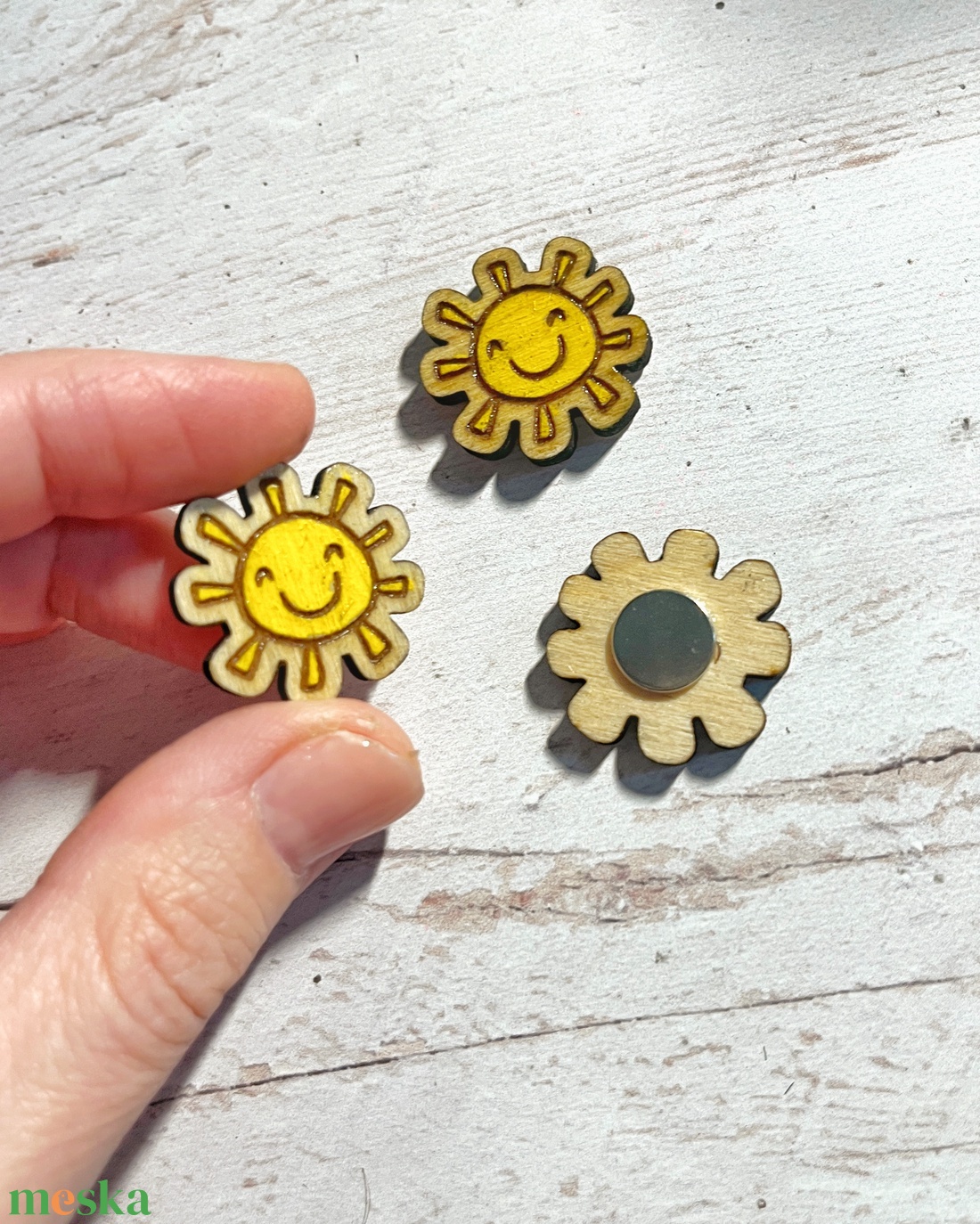 Fa napocska hűtőmágnes - 3db-os szett - otthon & életmód - konyhafelszerelés, tálalás - konyhai dekoráció - hűtőmágnes - Meska.hu