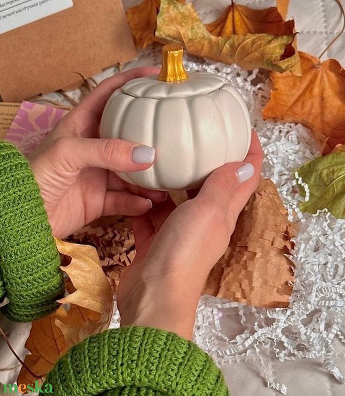 Tök kerámia mécses  - művészet - szobor - kerámia - Meska.hu