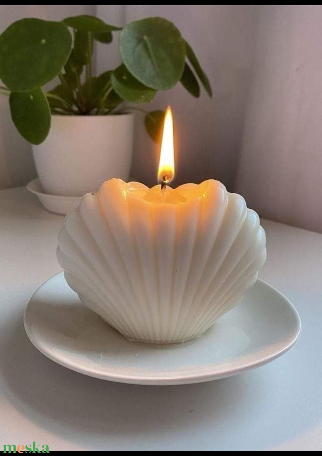 Kagyló gyertya  - otthon & életmód - gyertya, illat, aroma - aromalámpa - Meska.hu