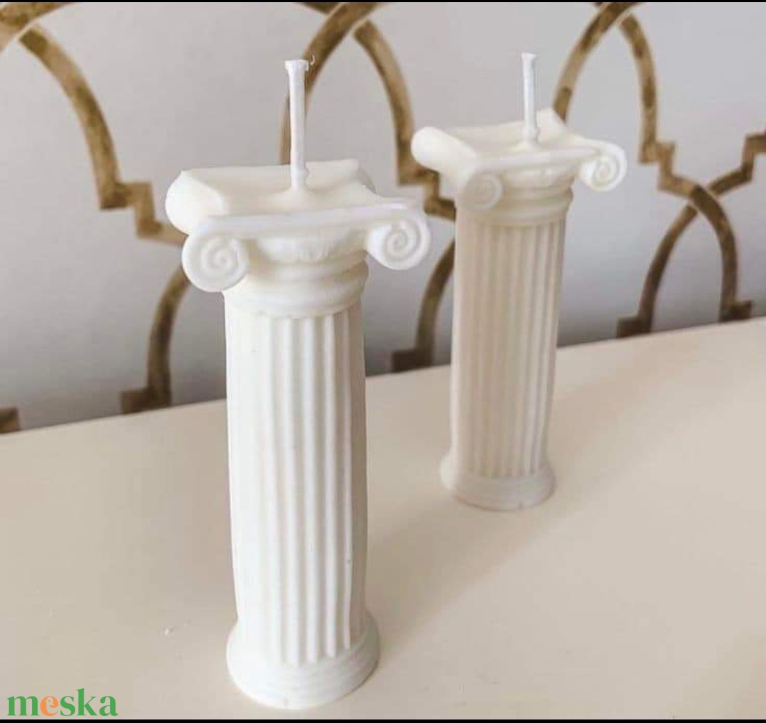 Görög oszlop gyertya + kerámia - otthon & életmód - gyertya, illat, aroma - gyertya - Meska.hu