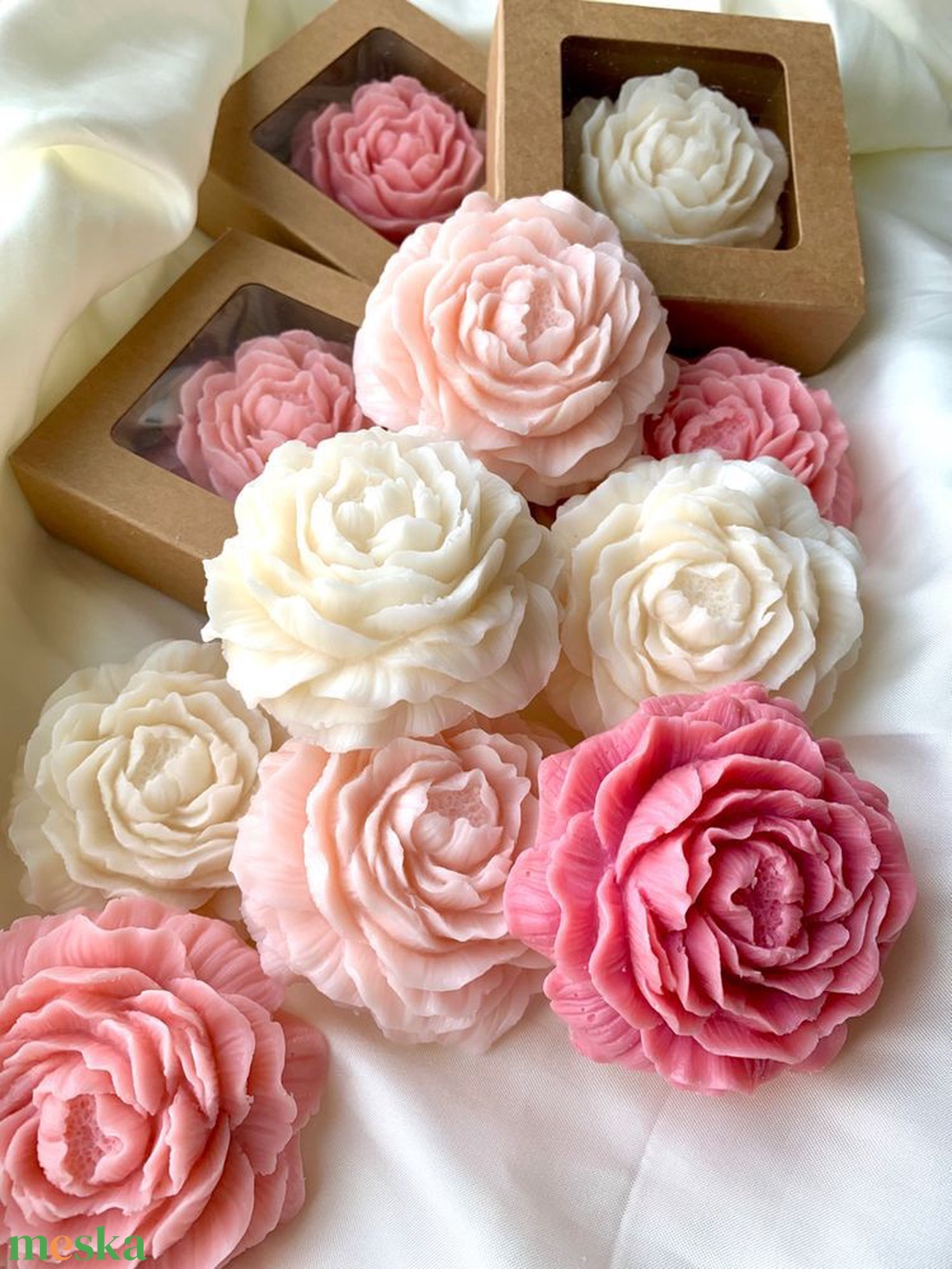 Rózsa gyertya  - otthon & életmód - gyertya, illat, aroma - gyertya - Meska.hu