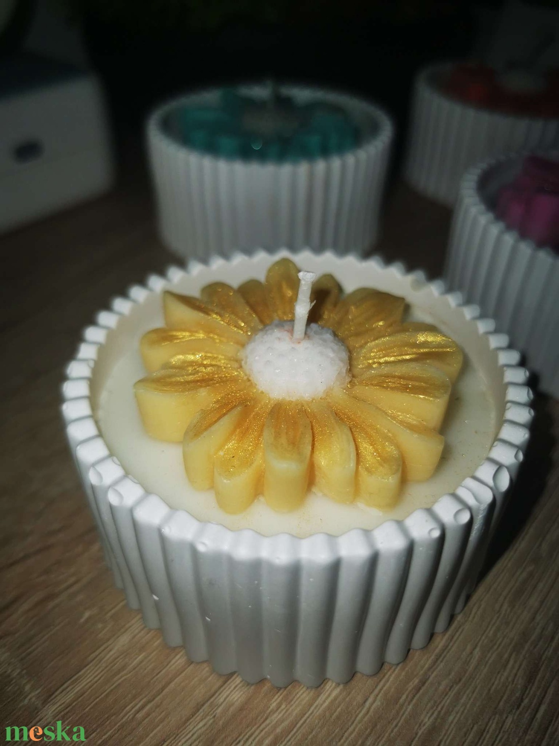 Kerámia virág gyertya - otthon & életmód - gyertya, illat, aroma - gyertya - Meska.hu