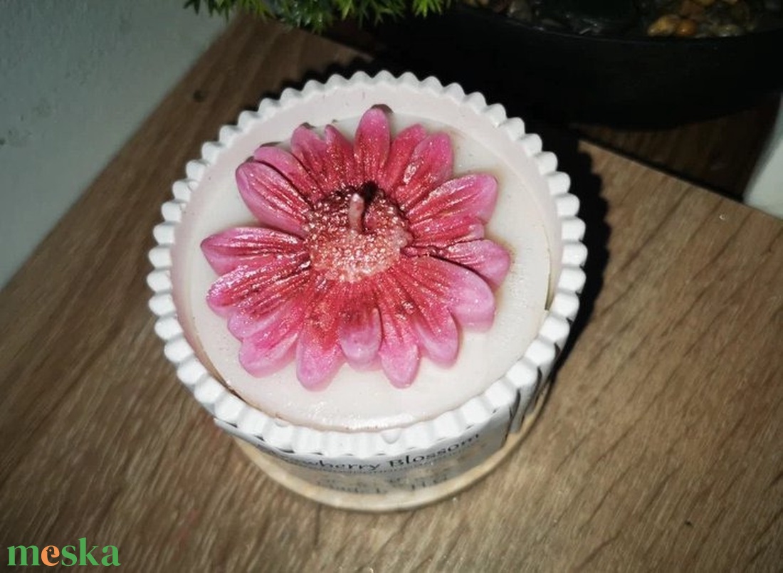 Kerámia virág gyertya - otthon & életmód - gyertya, illat, aroma - gyertya - Meska.hu