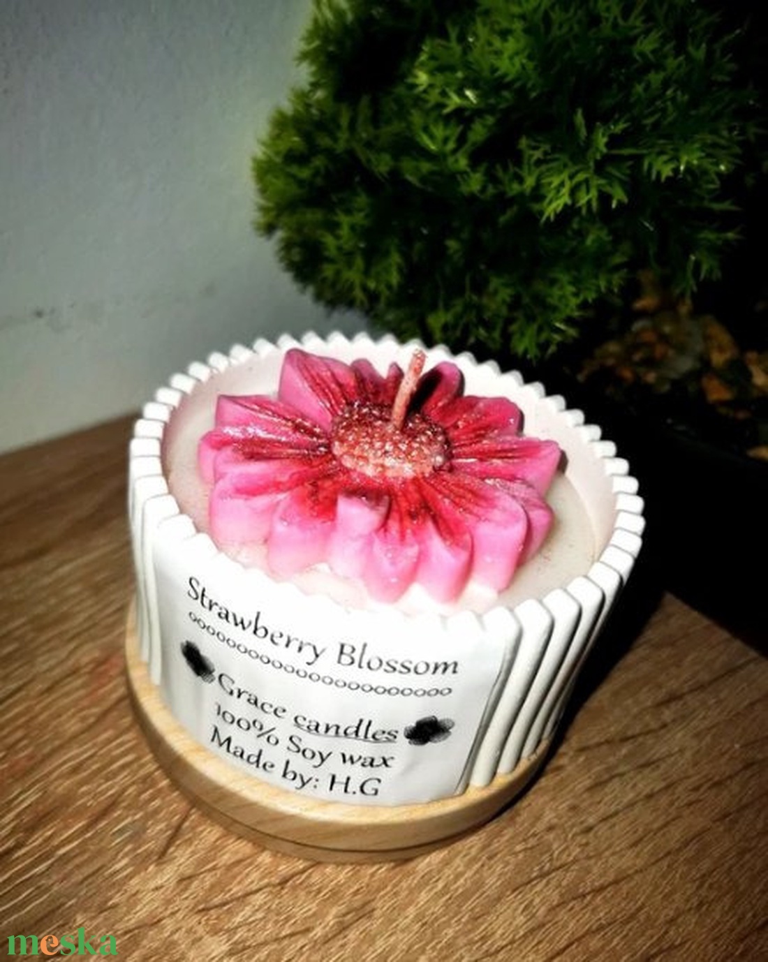 Kerámia virág gyertya - otthon & életmód - gyertya, illat, aroma - gyertya - Meska.hu