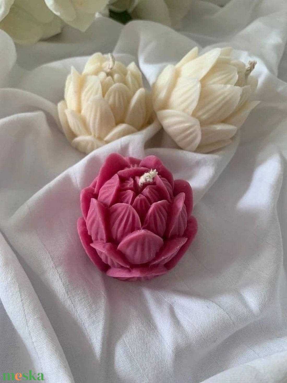 3db lótusz gyertya  - otthon & életmód - gyertya, illat, aroma - gyertya - Meska.hu