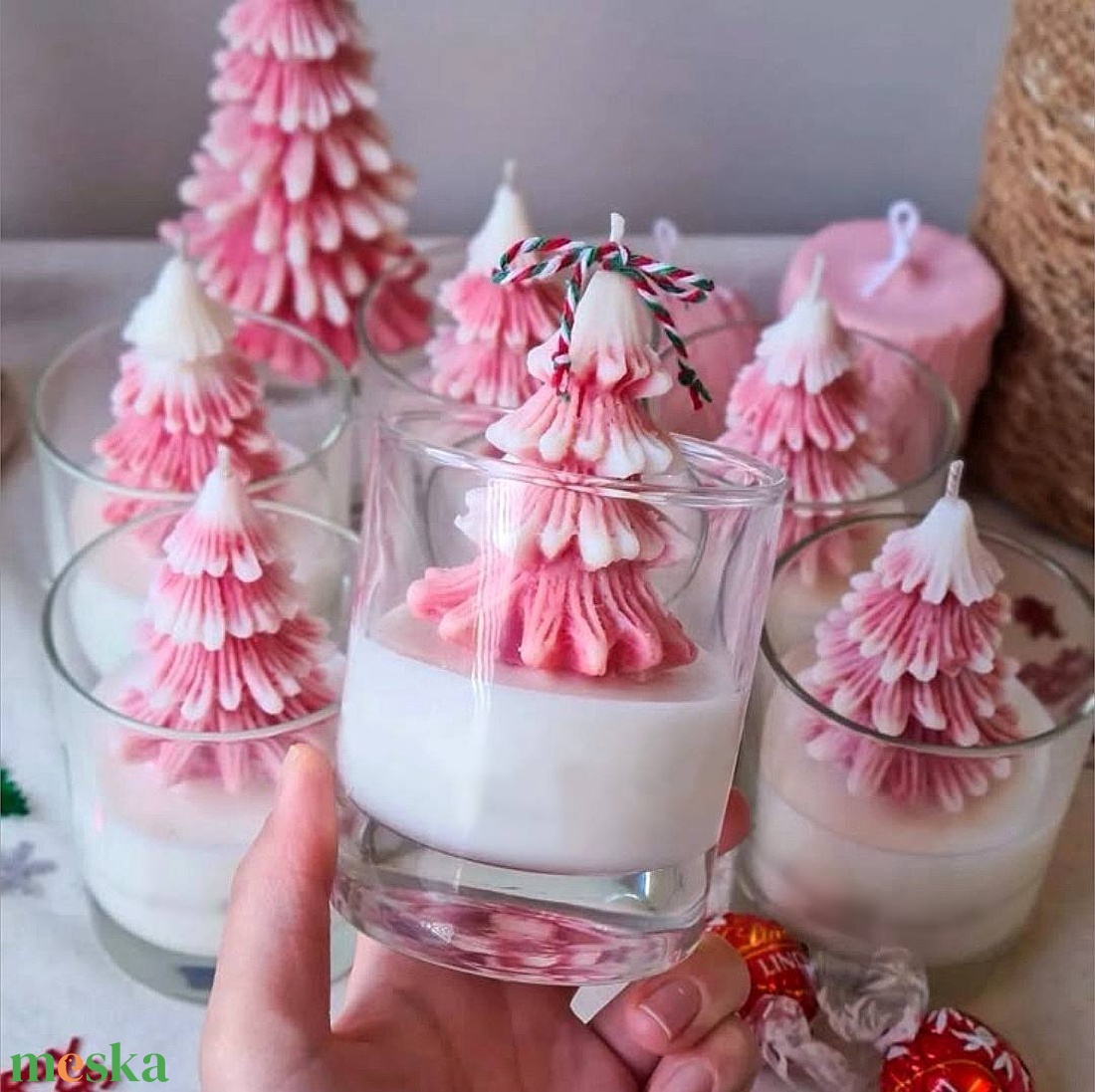 Karácsonyfa gyertya - otthon & életmód - gyertya, illat, aroma - gyertyatartó - Meska.hu