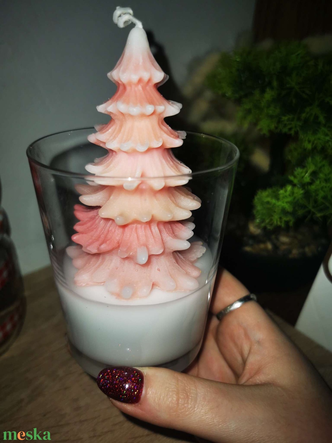 Karácsonyfa gyertya - otthon & életmód - gyertya, illat, aroma - gyertyatartó - Meska.hu