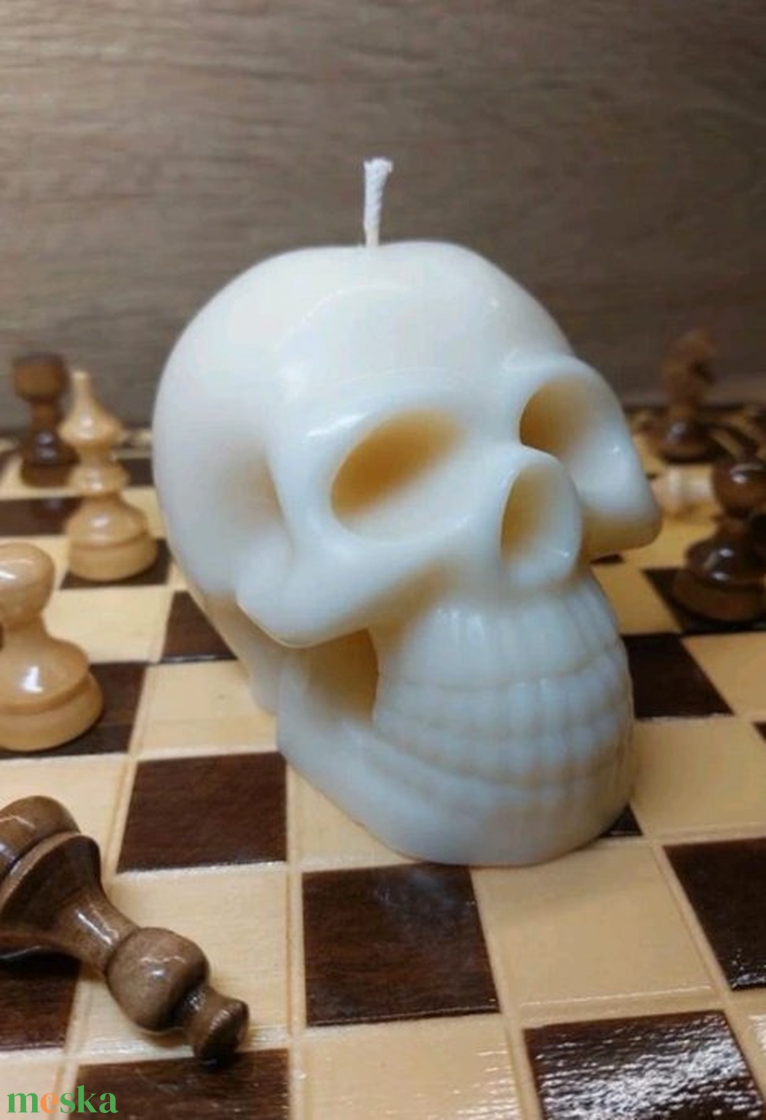 Nagy koponya gyertya - esküvő - dekoráció - gyertya & gyertyatartó - Meska.hu