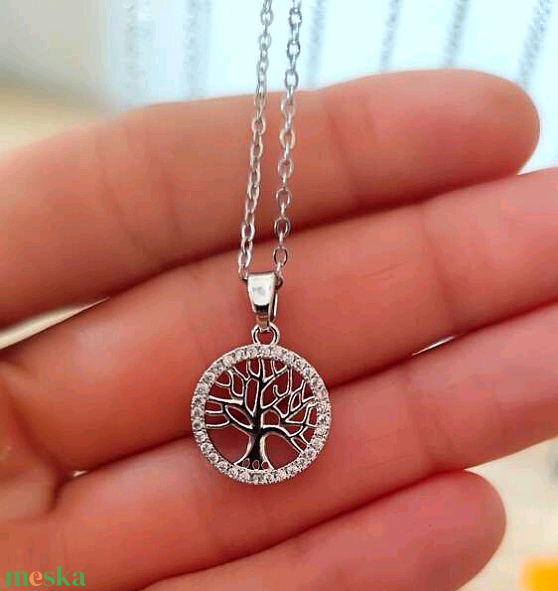Kristályos Életfa nyaklánc - ékszer - nyaklánc - medálos nyaklánc - Meska.hu