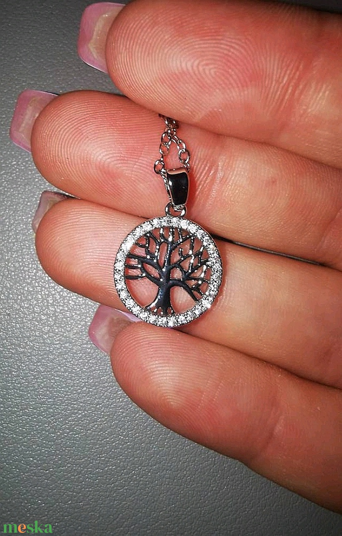 Kristályos Életfa nyaklánc - ékszer - nyaklánc - medálos nyaklánc - Meska.hu